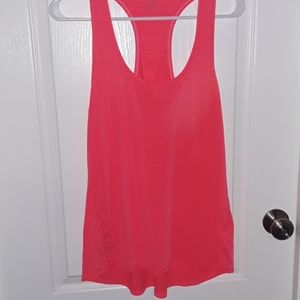 Athleta Pink Striped Workout Tank Top Size Large